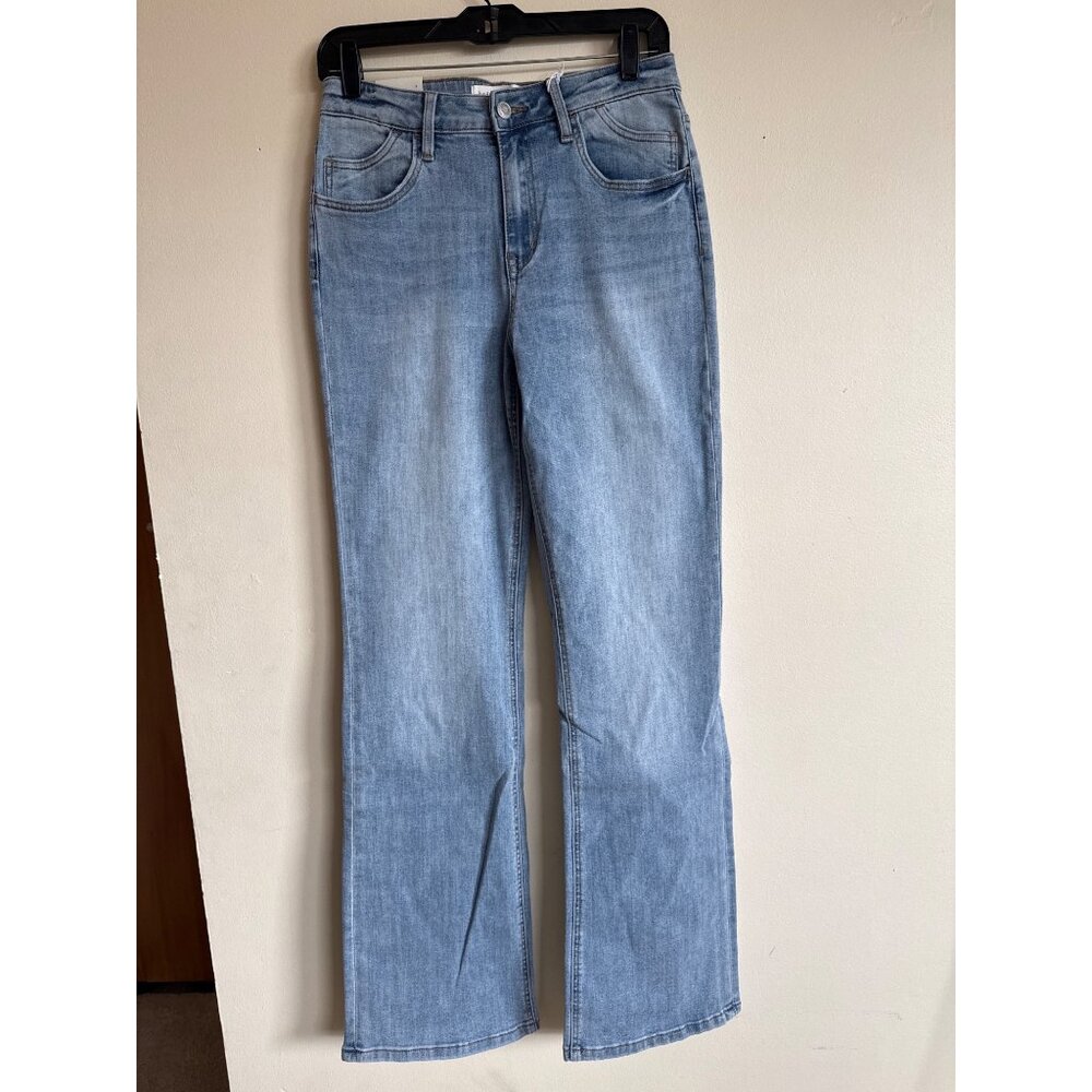 Bridge By GLY High Rise Flare Jeans Light Wash Denim 32" Inseam Womens Size